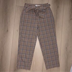 ✨ A New Day Brown plaid wide-leg pants with plaid belt ✨